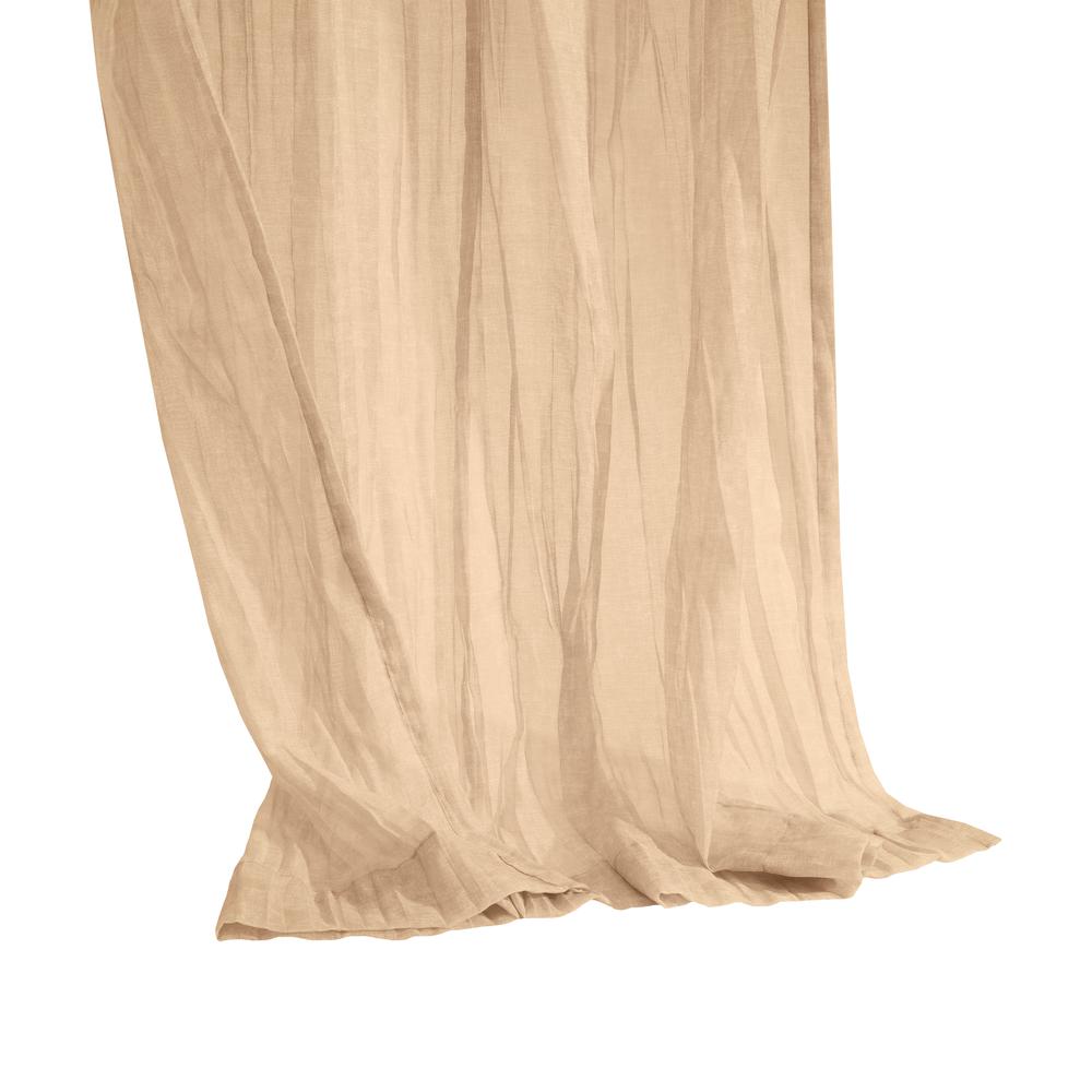 Paloma Sheer Dual Header Curtain Panel 52 x 63 in Apricot. Picture 3