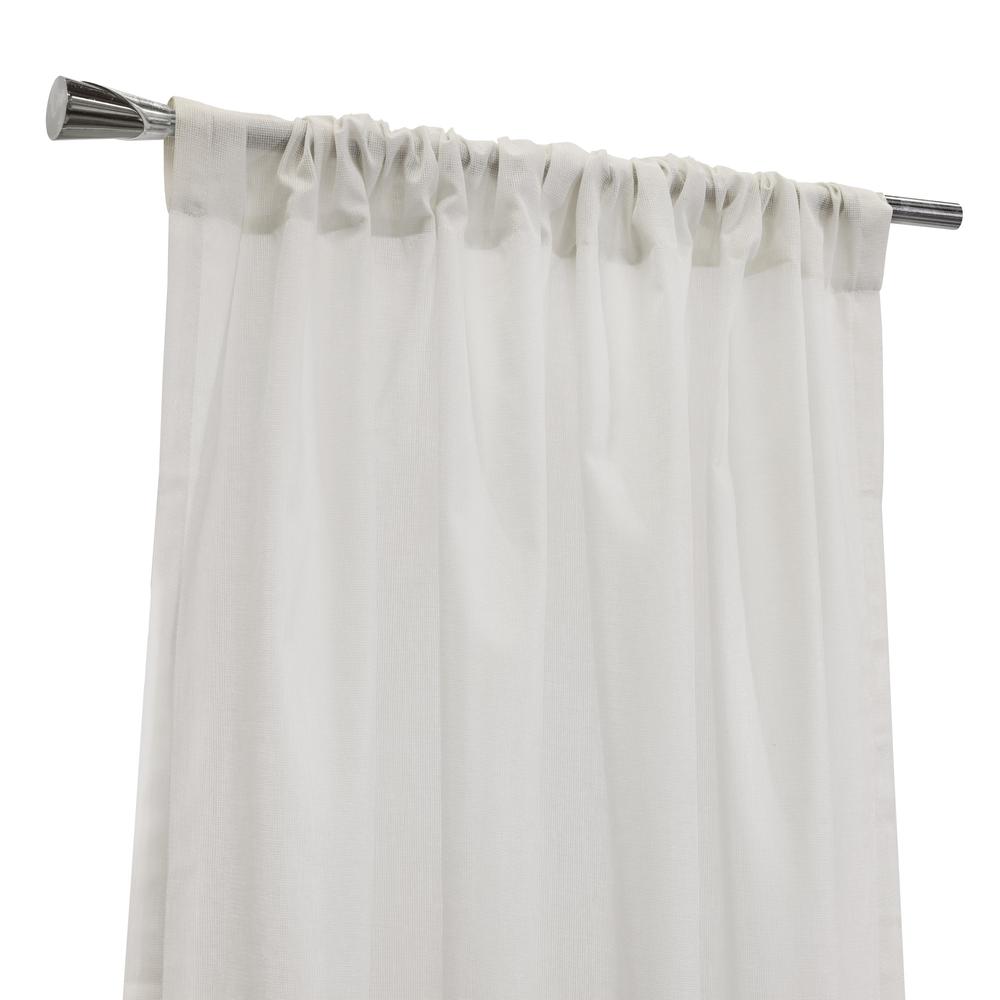 Weathershield Insulated Sheer Rod Pocket Curtain Panel 50 x 72 in White. Picture 2