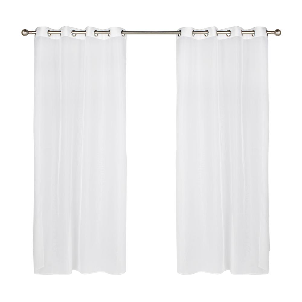 Escape Grommet Curtain Panel Window Dressing 54 x 96 in White. Picture 1