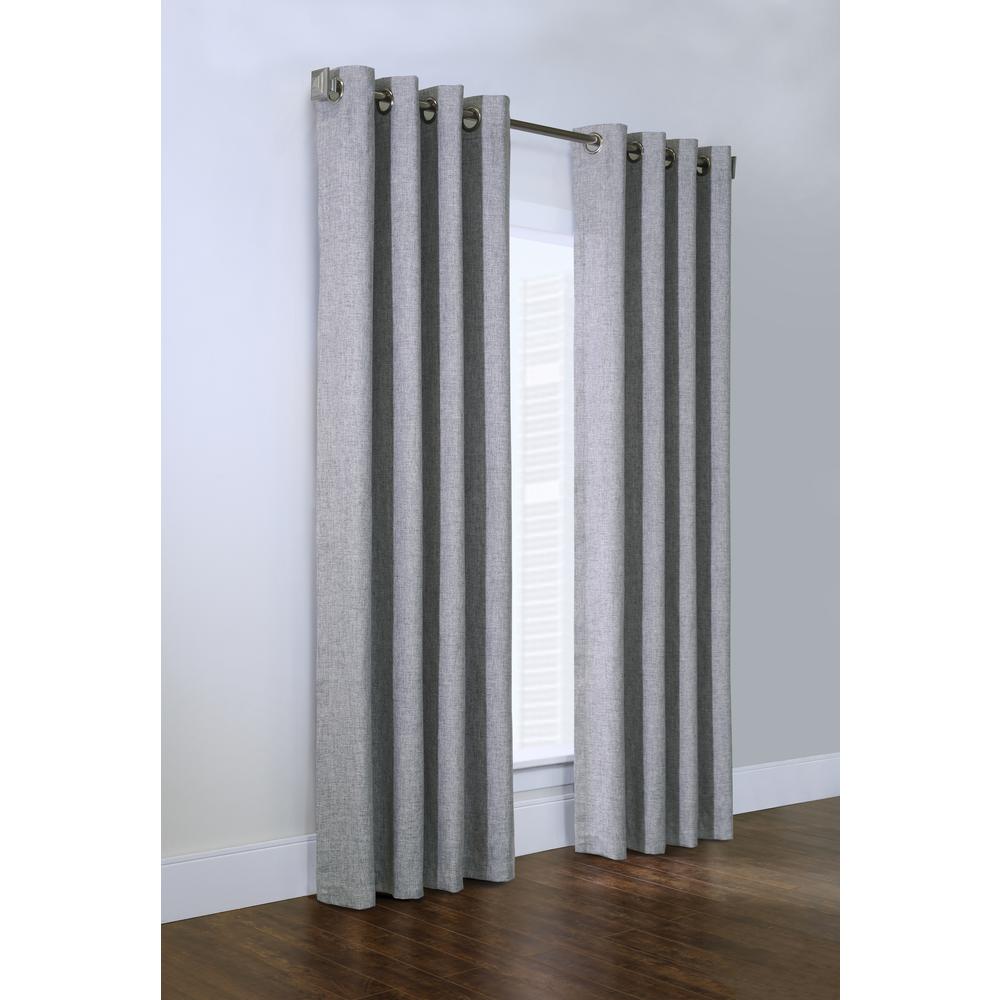 Linum Light Filtering Grommet Curtain Panel 50 x 95 in Light Grey. Picture 1