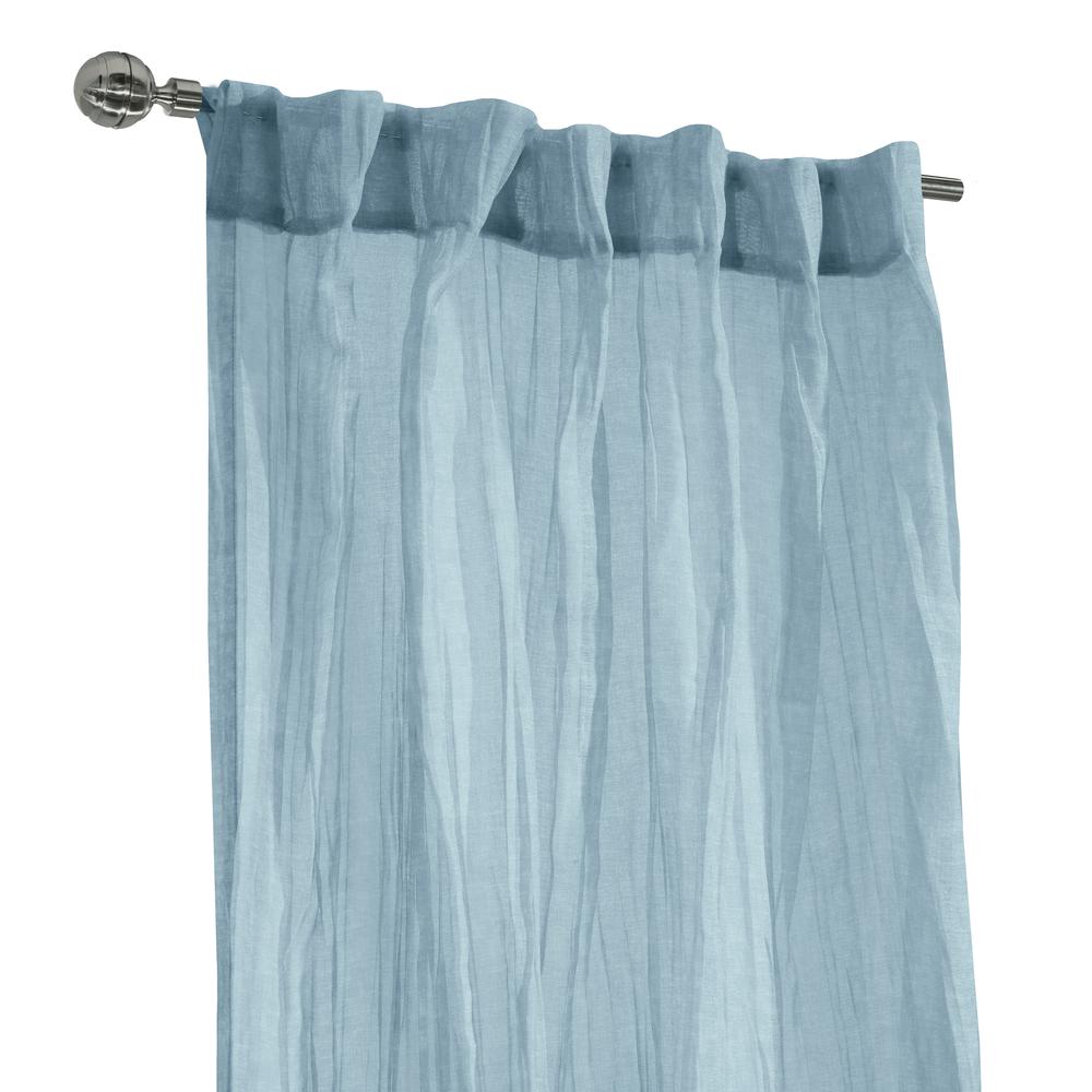 Paloma Sheer Dual Header Curtain Panel 52 x 63 in Blue. Picture 2