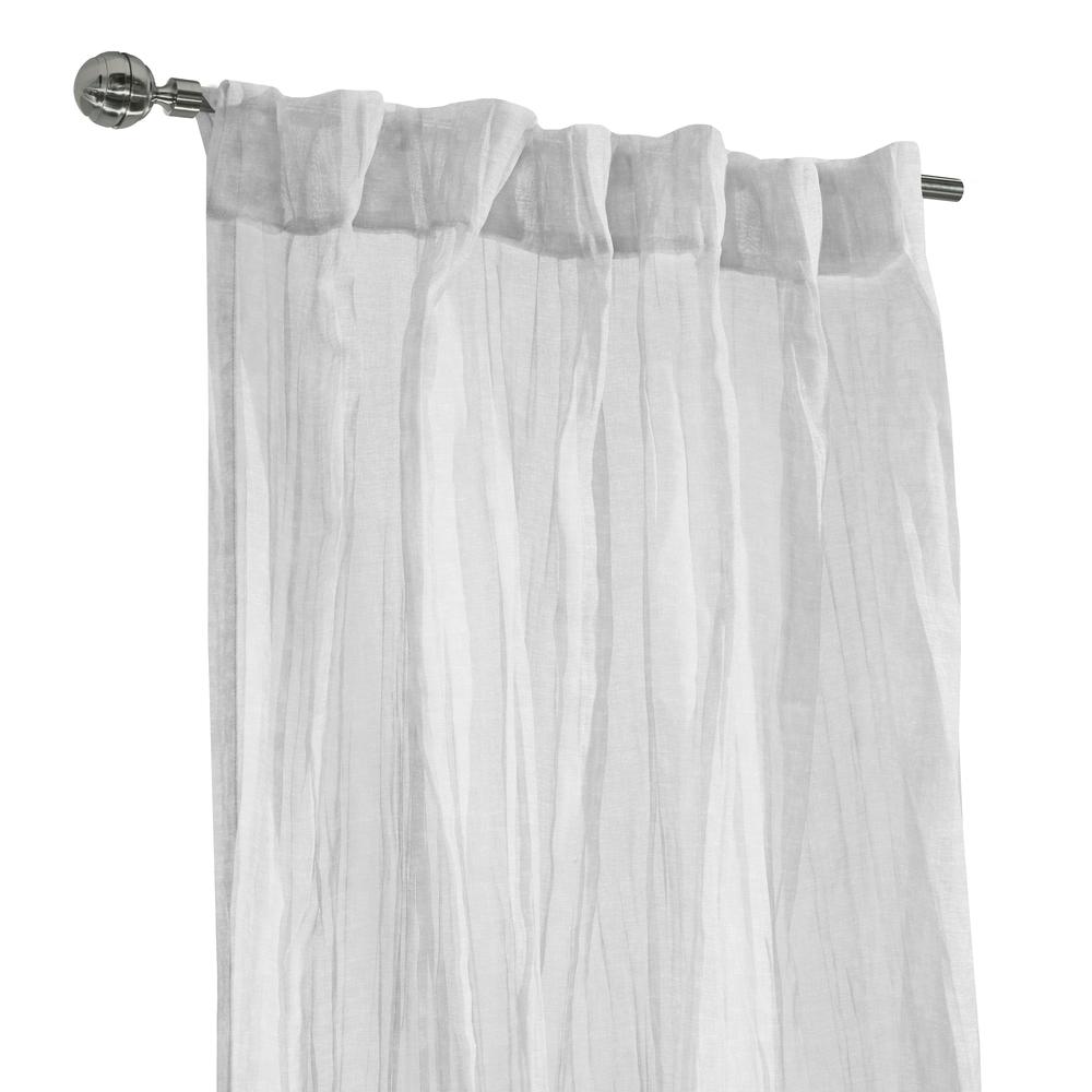 Paloma Sheer Dual Header Curtain Panel 52 x 63 in White. Picture 2