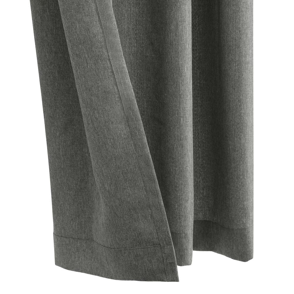 Margaret Light Filtering Grommet Curtain Panel 52 x 84 in Charcoal. Picture 3