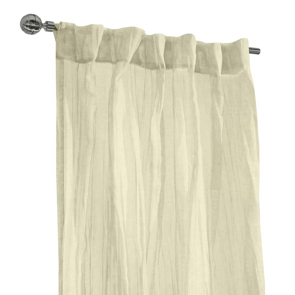 Paloma Sheer Dual Header Curtain Panel 52 x 84 in Cream. Picture 2