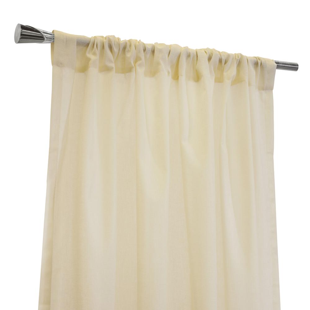 Weathershield Insulated Sheer Rod Pocket Curtain Panel 50 x 84 in Ivory. Picture 2