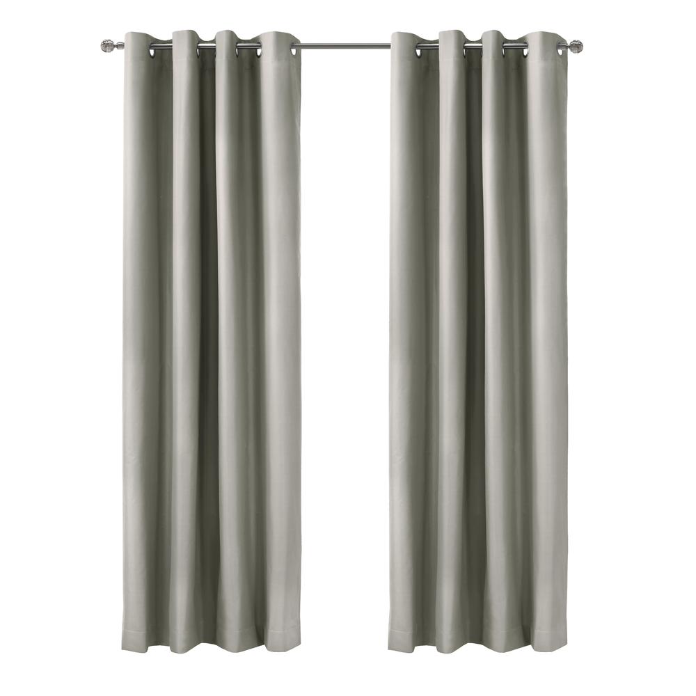 Alpine Blackout Grommet Curtain Panel 52 x 84 in Light Grey. Picture 1