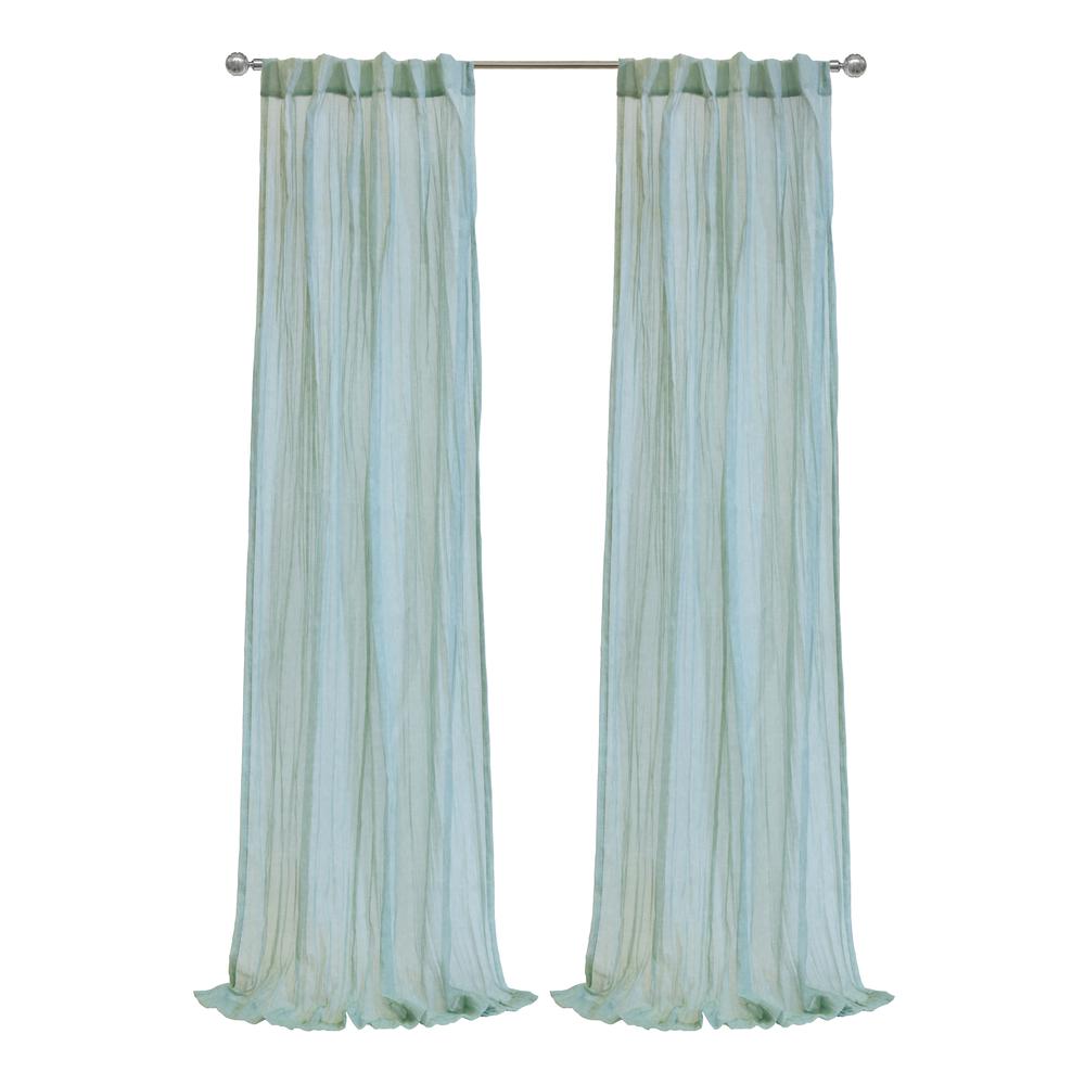 Paloma Sheer Dual Header Curtain Panel 52 x 84 in Pale Thyme. Picture 1