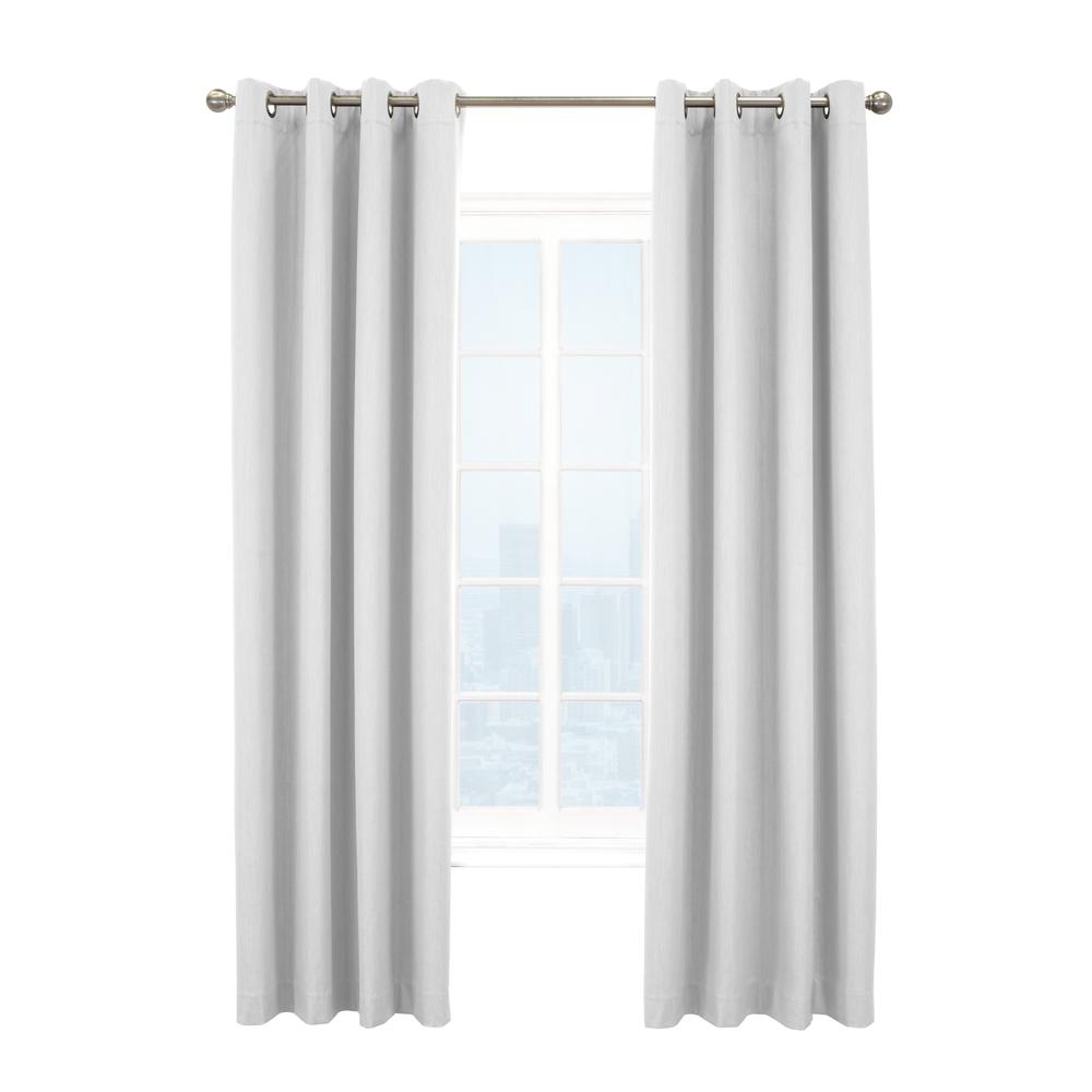 Kelly Blackout Grommet Curtain Panel 52 x 84 in White. Picture 1