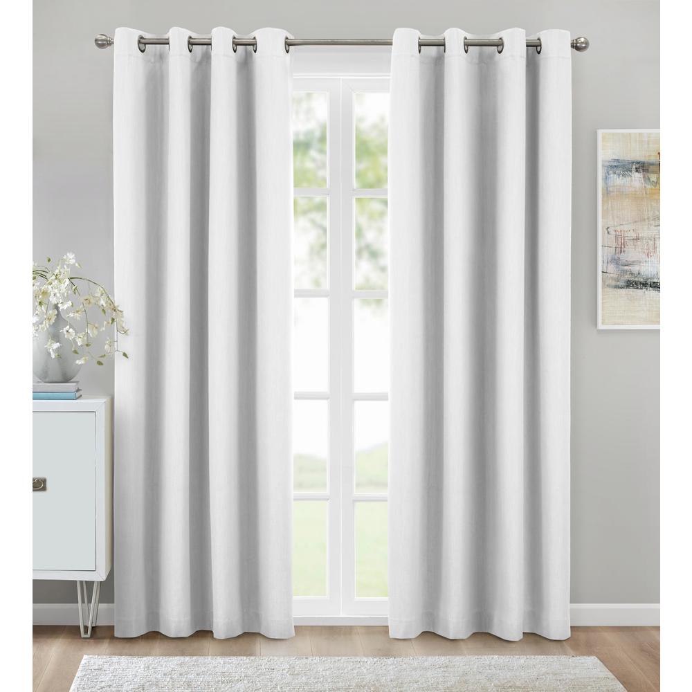 Kelly Blackout Grommet Curtain Panel 52 x 84 in White. Picture 5