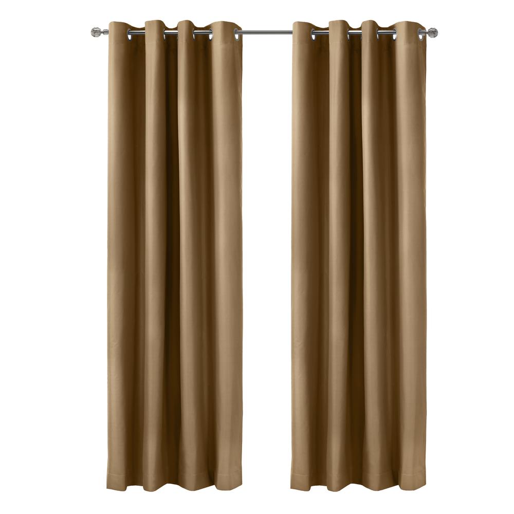 Alpine Blackout Grommet Curtain Panel 52 x 84 in Sand. Picture 1