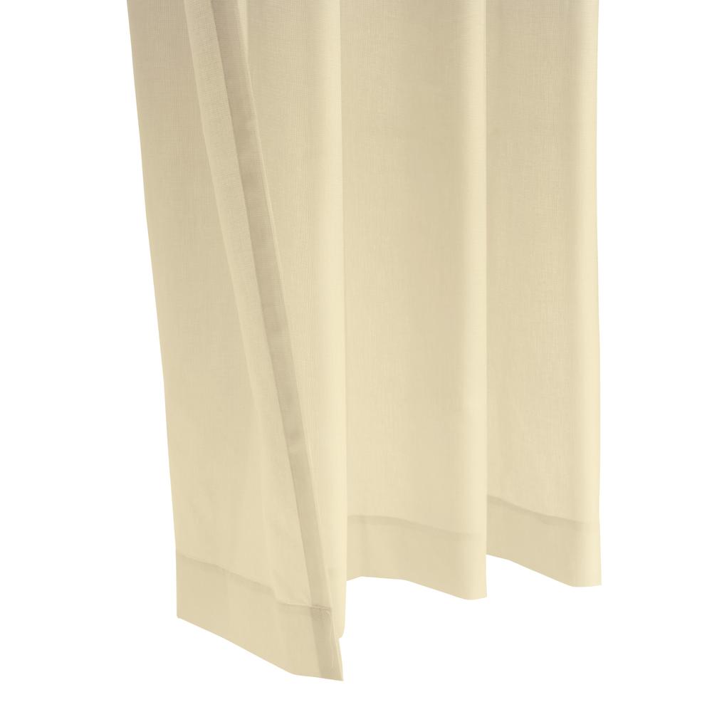Weathershield Insulated Sheer Rod Pocket Curtain Panel 50 x 84 in Ivory. Picture 3