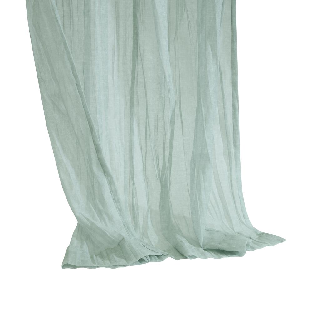 Paloma Sheer Dual Header Curtain Panel 52 x 84 in Pale Thyme. Picture 3