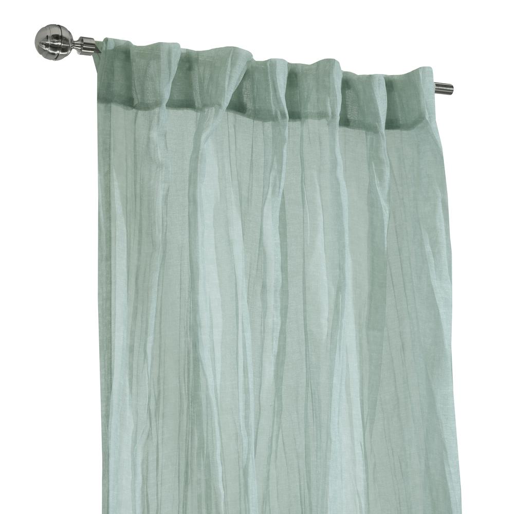 Paloma Sheer Dual Header Curtain Panel 52 x 84 in Pale Thyme. Picture 2