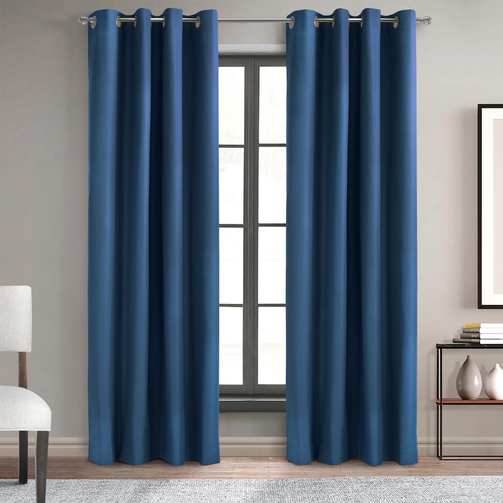 Alpine Blackout Grommet Curtain Panel 52 x 84 in Navy. Picture 5