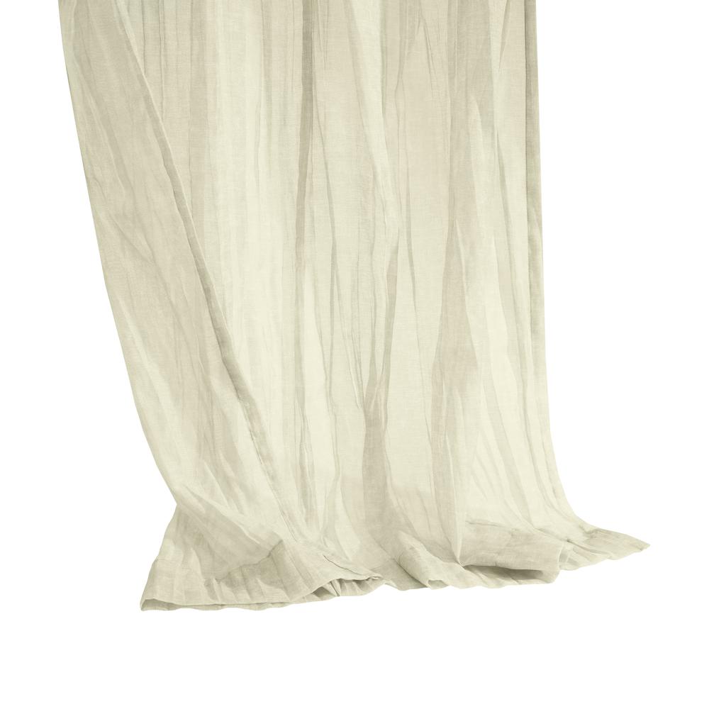 Paloma Sheer Dual Header Curtain Panel 52 x 84 in Cream. Picture 3