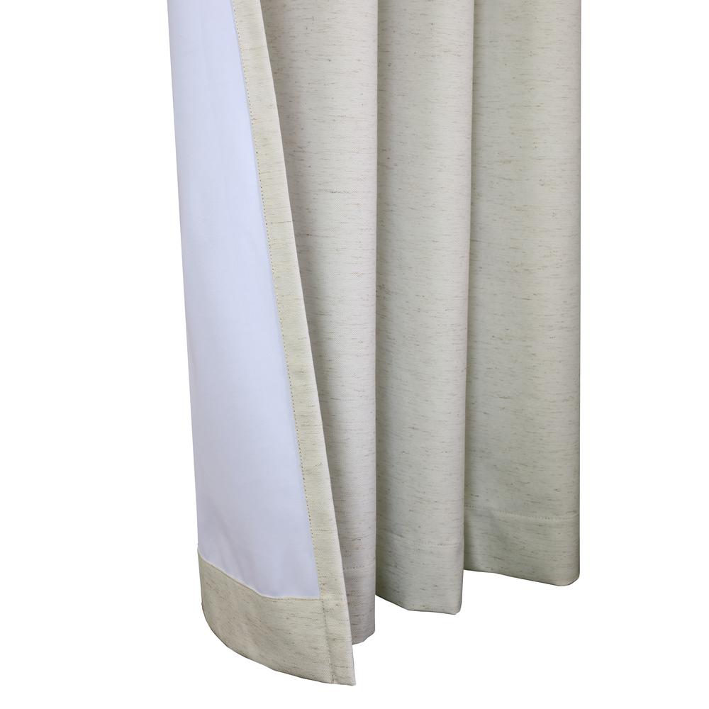 Ventura Blackout Tab Top Curtain Panel Pair each 78 x 84 in Natural. Picture 3
