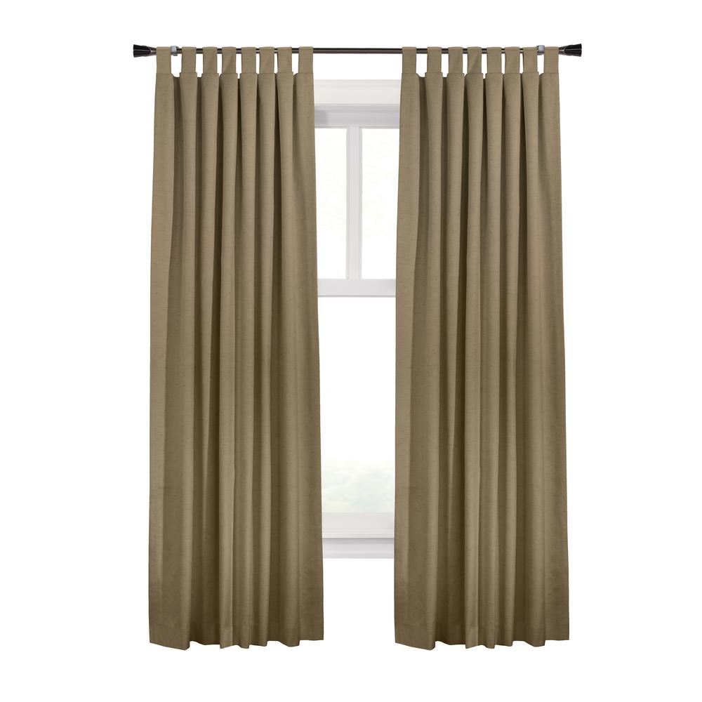 Ventura Blackout Tab Top Curtain Panel Pair each 78 x 84 in Pebble. Picture 1
