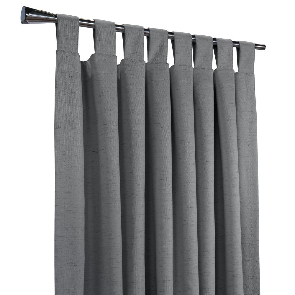 Ventura Blackout Tab Top Curtain Panel Pair each 78 x 84 in Dark Grey. Picture 2