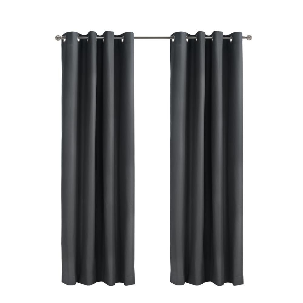 Alpine Blackout Grommet Curtain Panel 52 x 95 in Charcoal. Picture 1