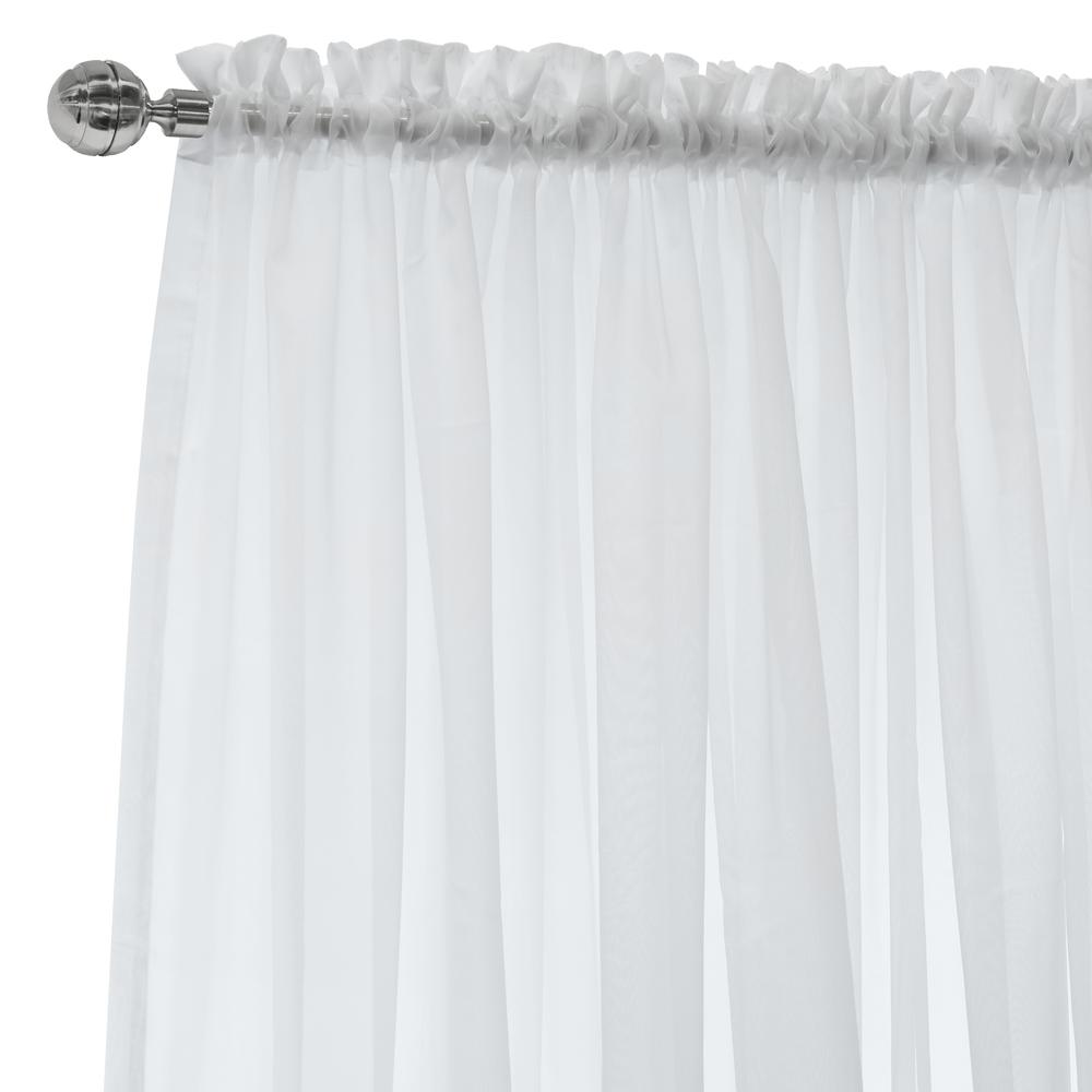 Voile Rhapsody Rod Pocket Curtain Panel Window Dressing 54 x 84 in White. Picture 3