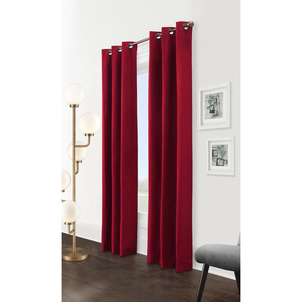 Weathermate Grommet Curtain Wide Panel Pair each 80 x 84 in Burgundy. Picture 1