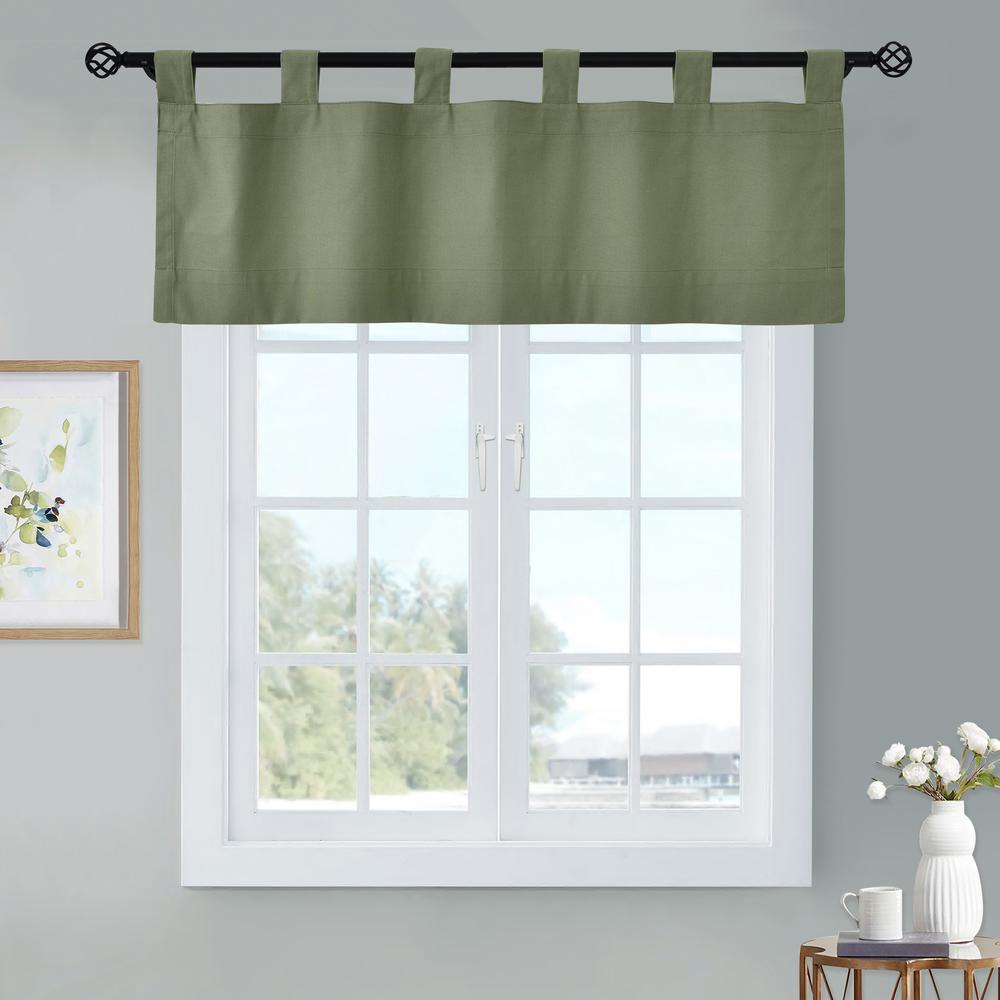 Weathermate Tab Top Valance 40 x 15 in Sage. Picture 1