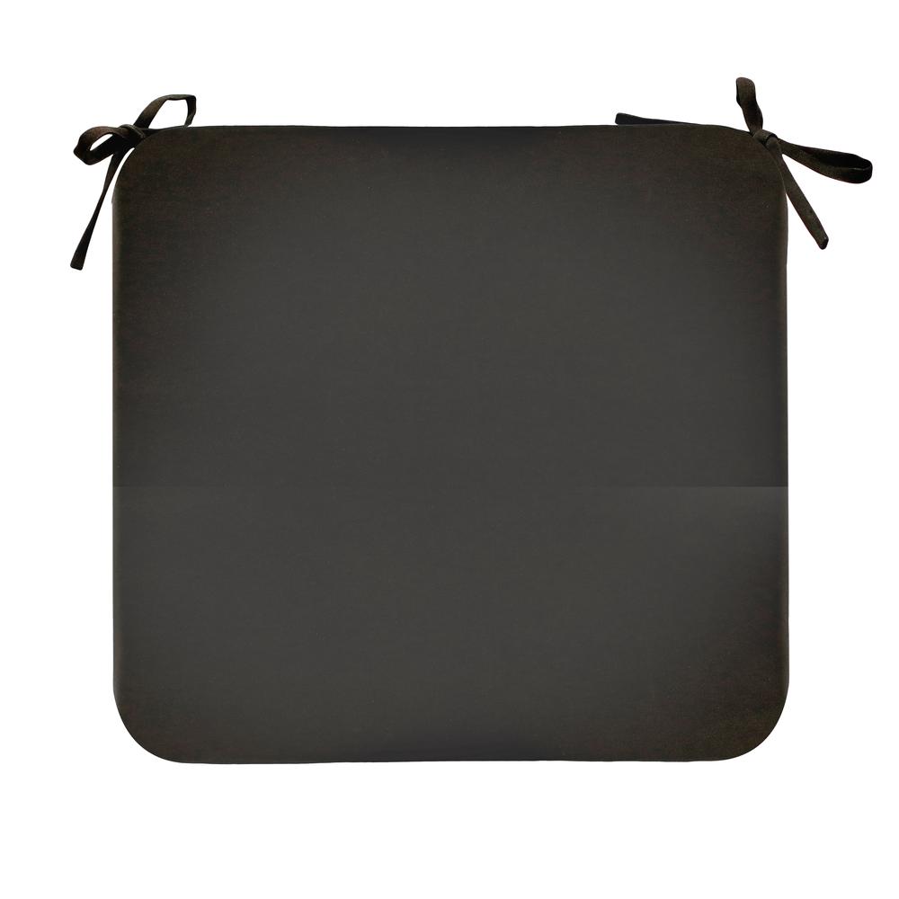 Ebony 2-pk Outdoor Bistro Cushion 17 x 17 in Solid Black. Picture 1