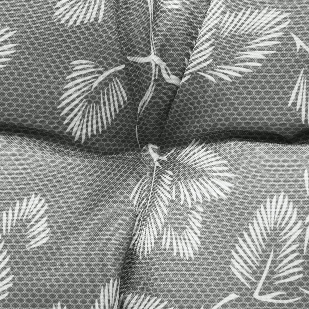 Sunny Citrus Outdoor Leaf Print Wicker Settee Cushion 44 x 19 in Grey. Picture 4
