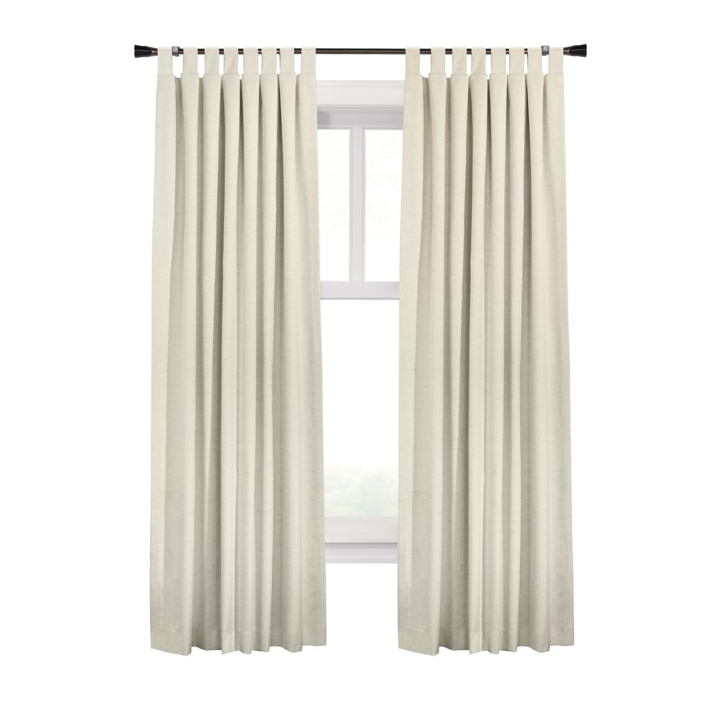 Ventura Blackout Tab Top Curtain Panel Pair each 52 x 63 in Natural. Picture 1