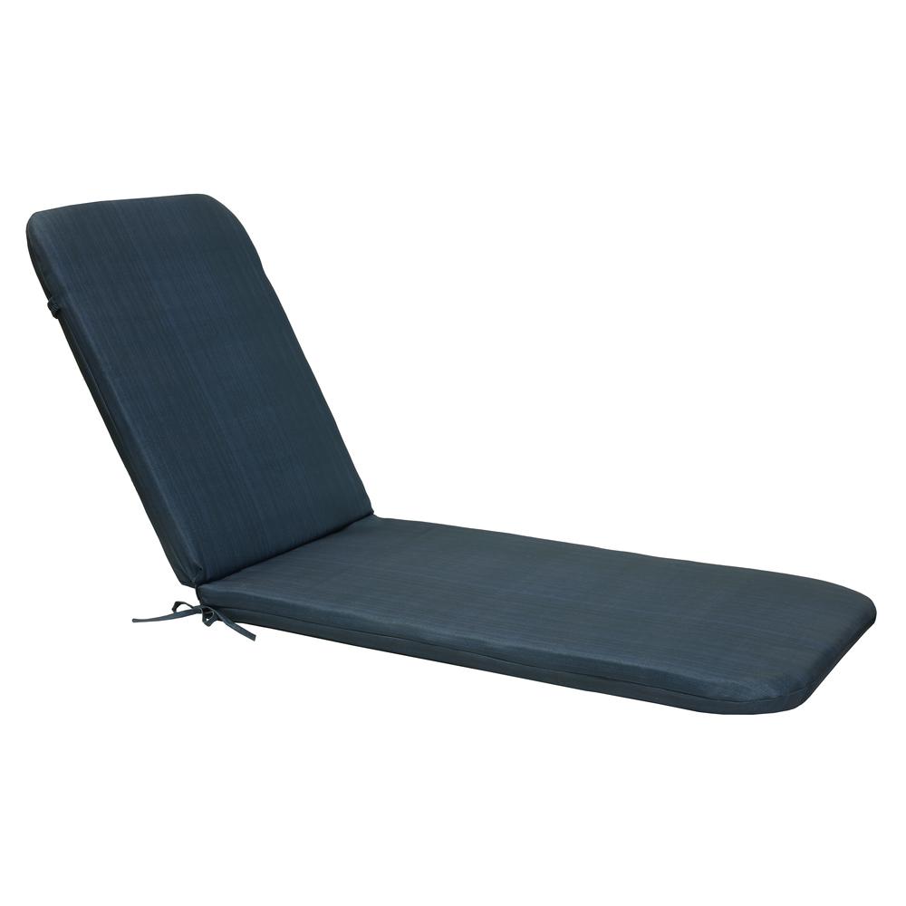 Urban Chic Outdoor Solid Textured Lounger Cushion 22 x 73 in Navy. Picture 1