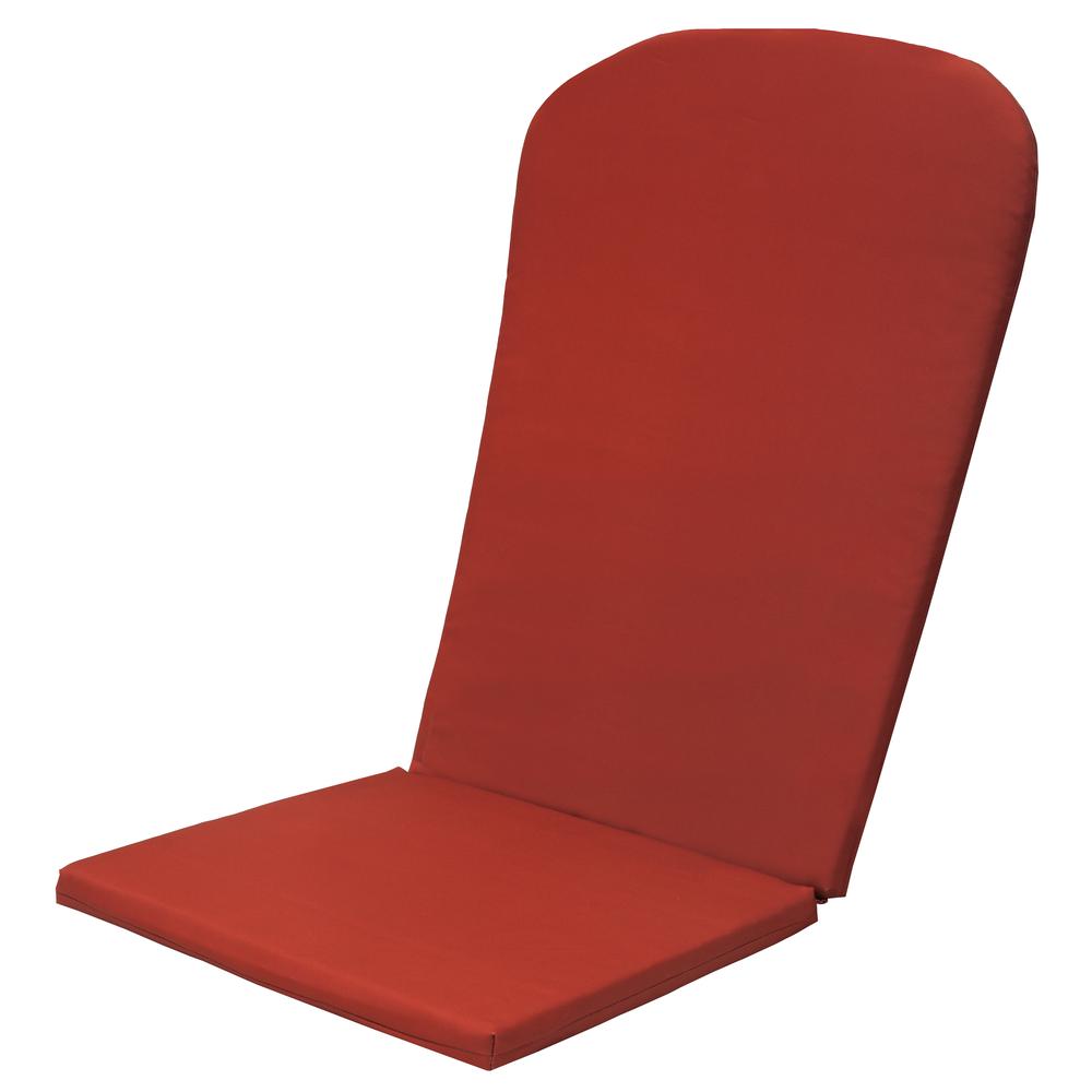 Ruby Red Outdoor High Back Adirondack Cushion 24 x 51 in Solid Red. Picture 1