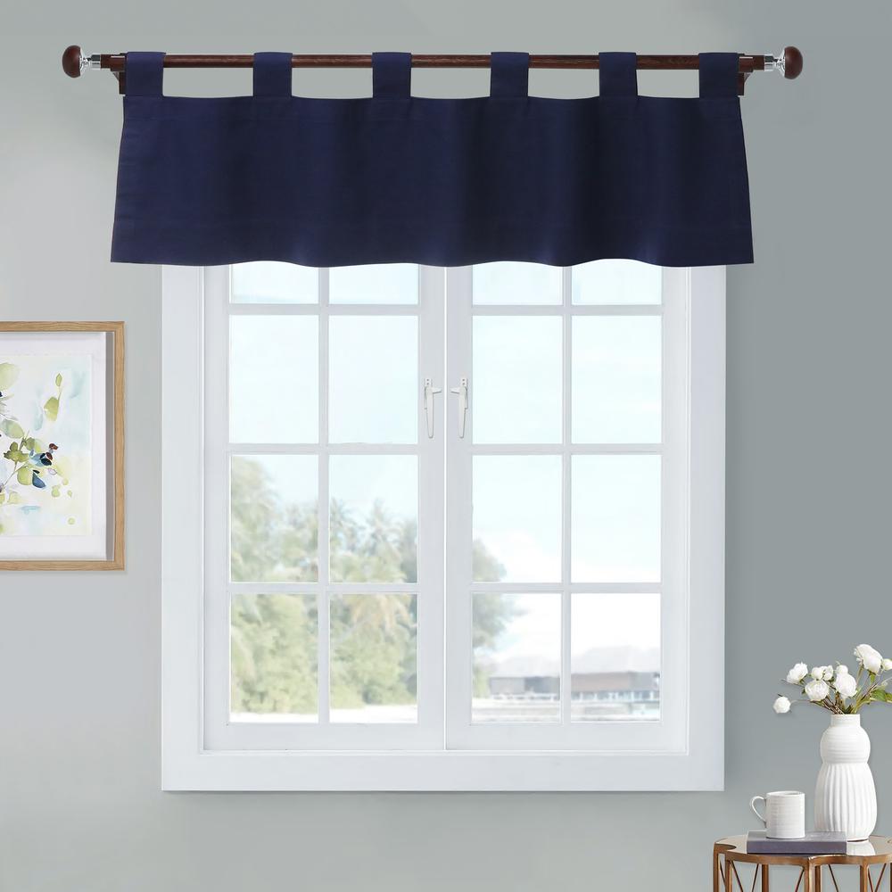 Weathermate Tab Top Valance 40 x 15 in Navy. Picture 1