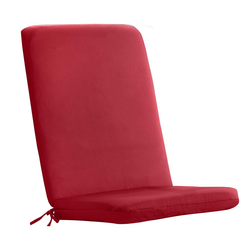 Ruby Red Outdoor High Back Cushion 20 x 45 in Solid Red. Picture 3