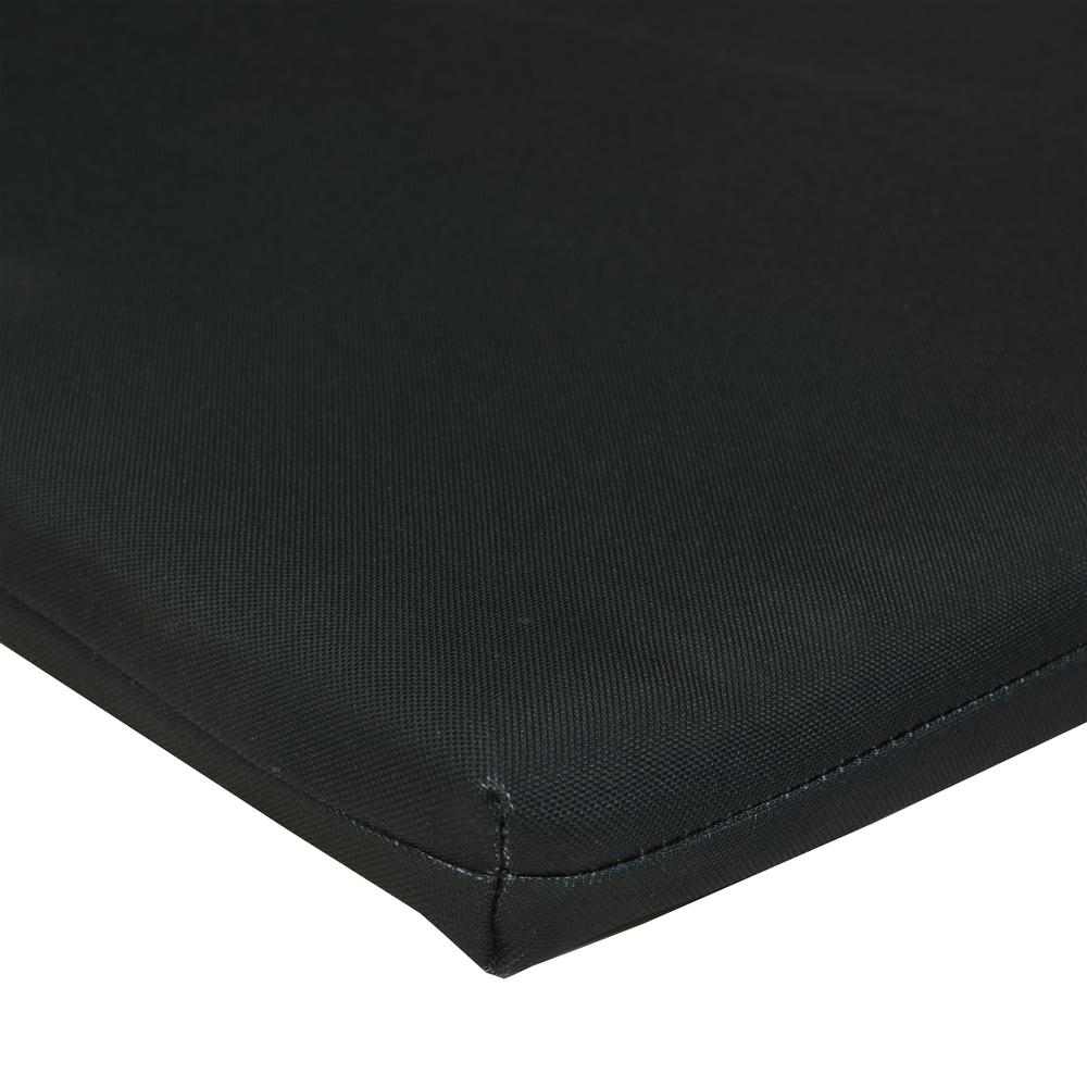 Ebony Outdoor High Back Adirondack Cushion 24 x 51 in Solid Black. Picture 4