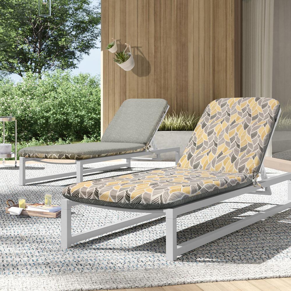Sunny Citrus Printed Lounger Cushion 22 x 73 in Grey. Picture 1
