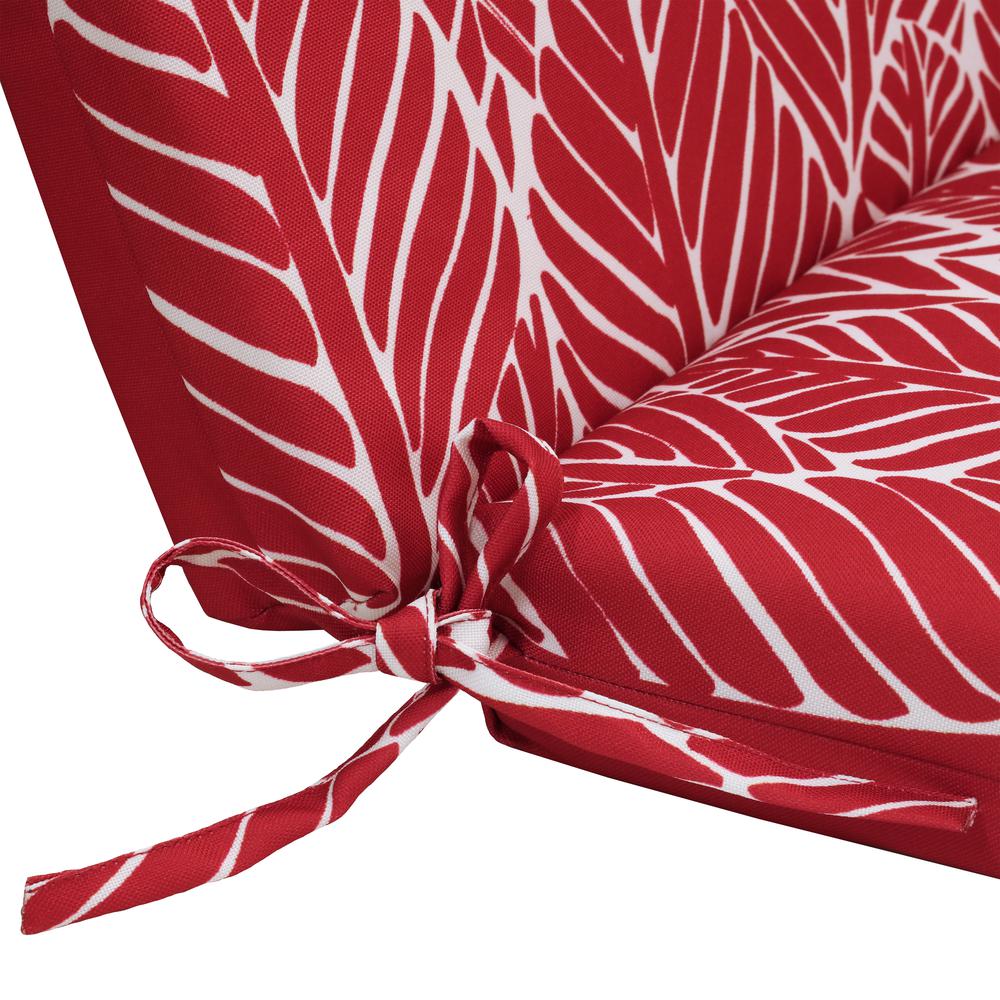 Ruby Red Feather Print Lounger Cushion 22 x 73 in Red. Picture 5
