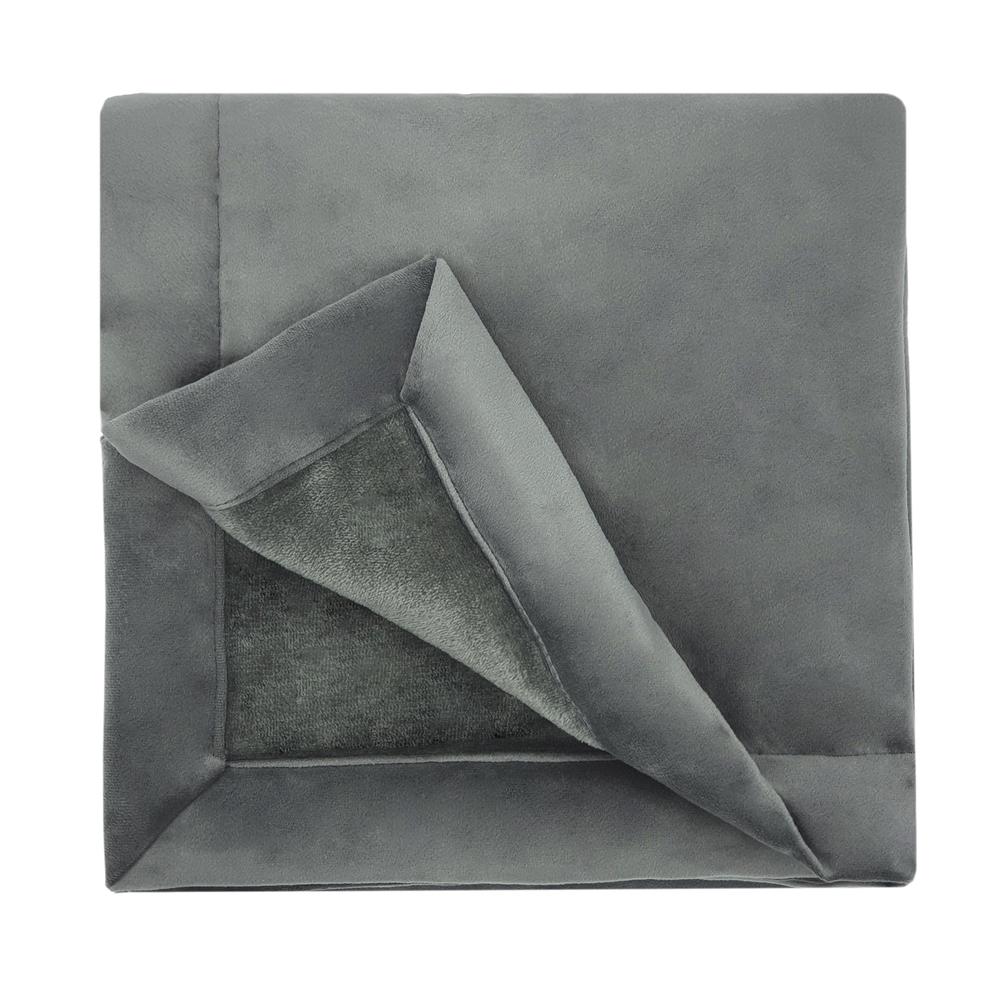Seren Velvet and Plush Throw 50 x 60 in Charcoal. Picture 4
