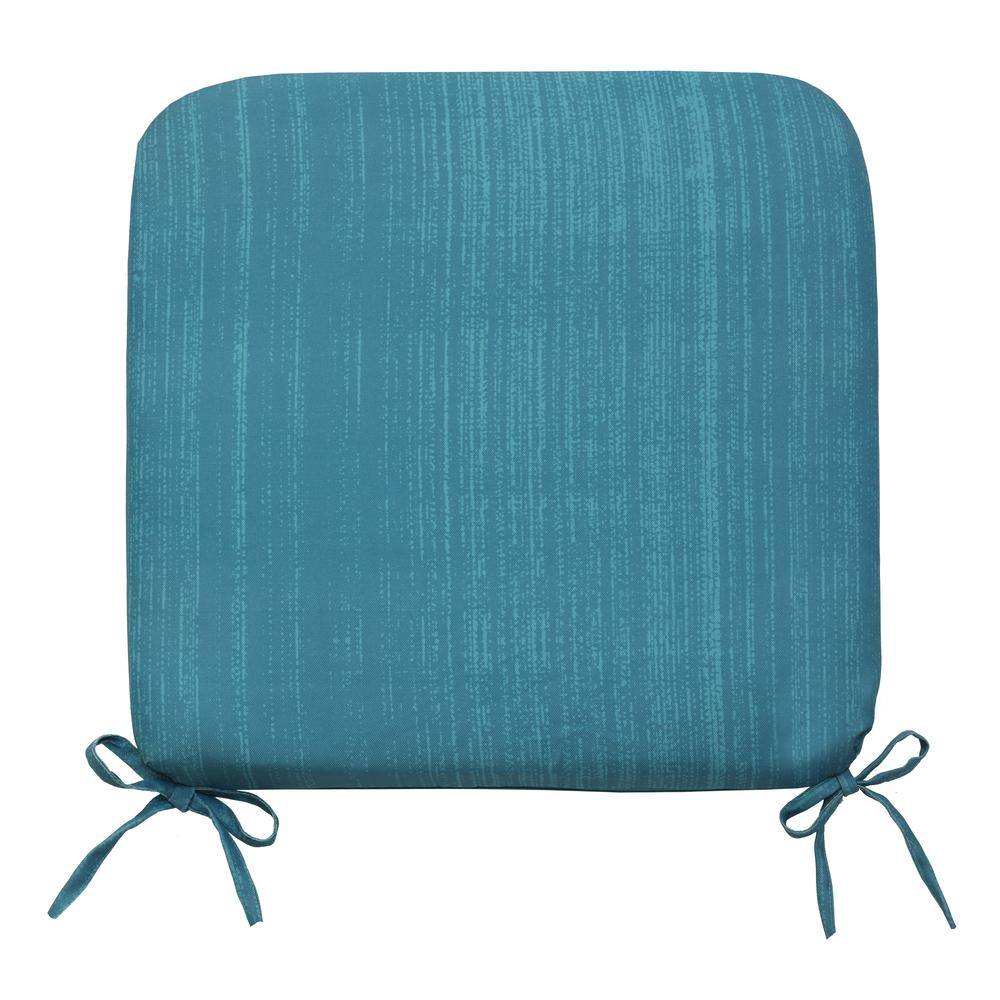 Urban Chic Outdoor Solid Textured Arm Chair Cushion 18 x 19 in Aqua. Picture 1