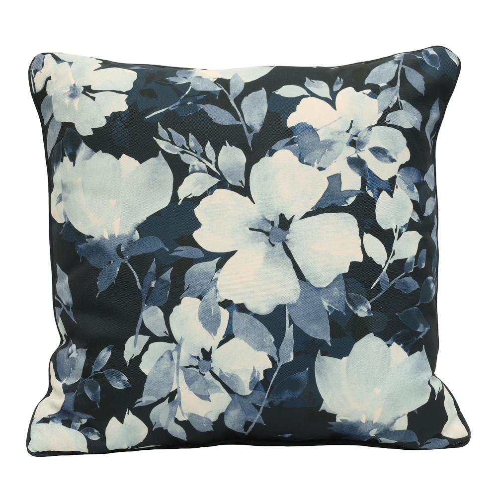 Urban Chic Vintage Flower Print Outdoor Decorative Pillow 18 x 18 in Multi. Picture 3