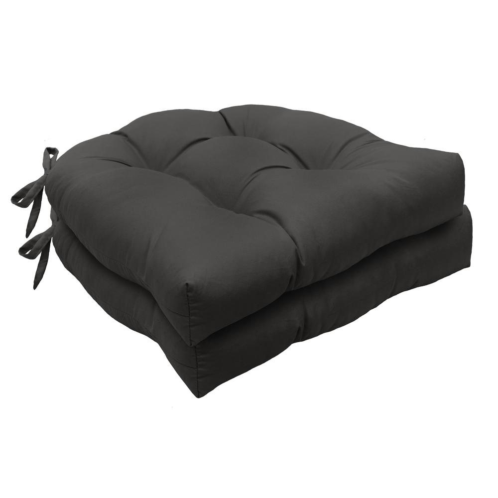 Tufted Chair Pad Pack of 2 15 X 15 Black. Picture 1