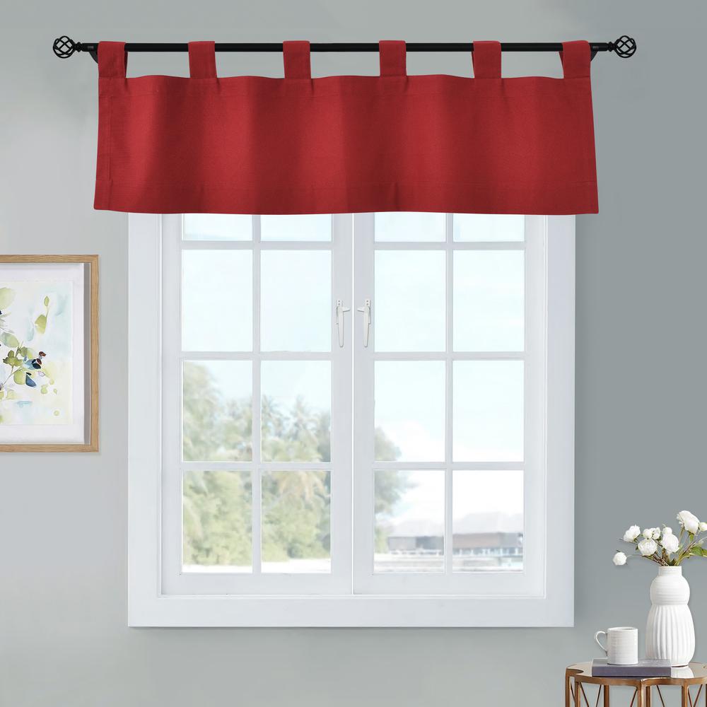 Weathermate Tab Top Valance 40 x 15 in Burgundy. Picture 1