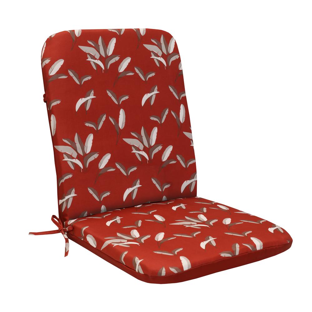 Ruby Red Outdoor Printed High Back Cushion 20 x 45 in Red. Picture 1