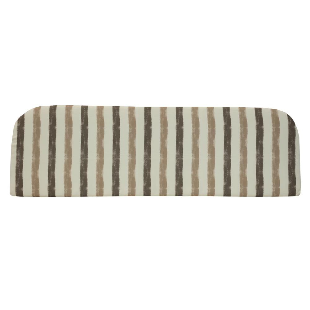 Nature Outdoor Stripe Printed Bench Seat Cushion 60 x 18 in Taupe. Picture 1