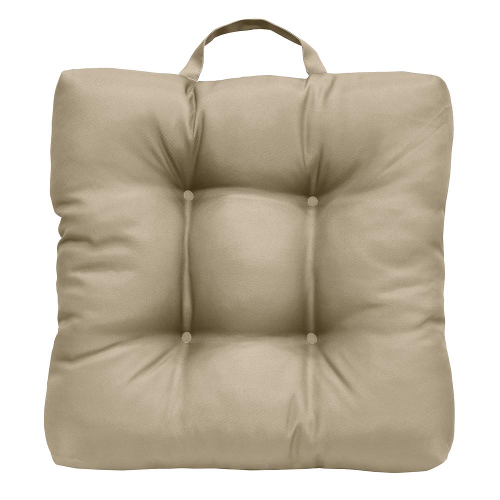 Nature Outdoor Solid Textured Adirondack Cushion 20 x 20 in Taupe. Picture 1