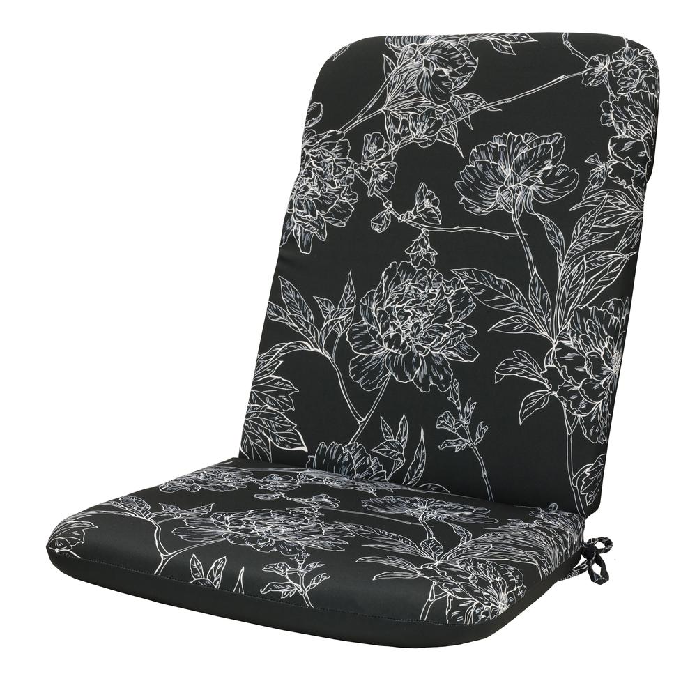 Flora Printed High Back Cushion 20" x 45" in Black. Picture 2