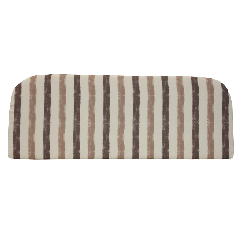 Nature Outdoor Stripe Printed Bench Seat Cushion 48 x 18 in Taupe. Picture 1