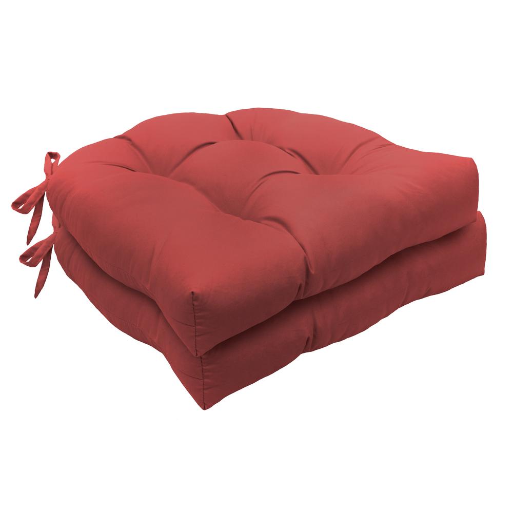 Tufted Chair Pad Pack of 2 15 X 15 Red. Picture 1