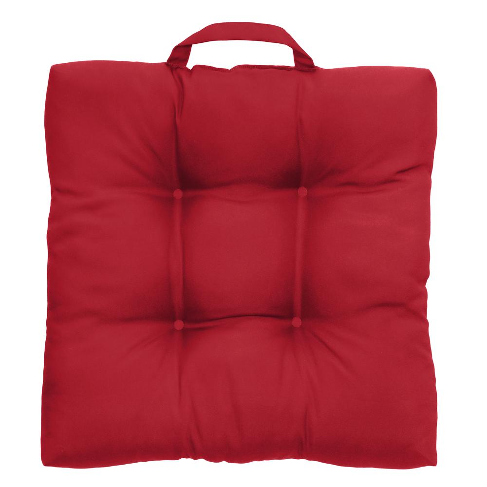 Ruby Red Outdoor Adirondack Cushion 20 x 20 in Solid Red. Picture 3