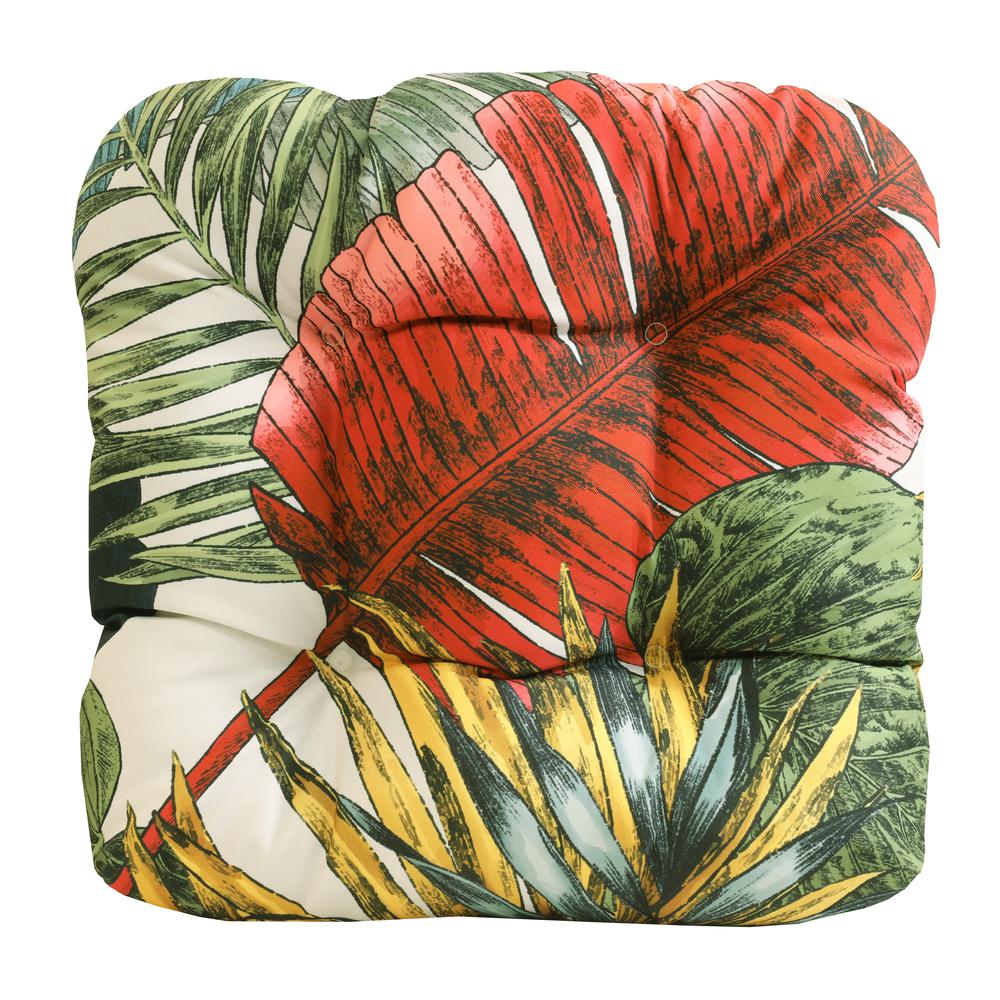 Tropicana Butterfly Outdoor Printed Settee Cushion 19 x 19 in Multi. Picture 1