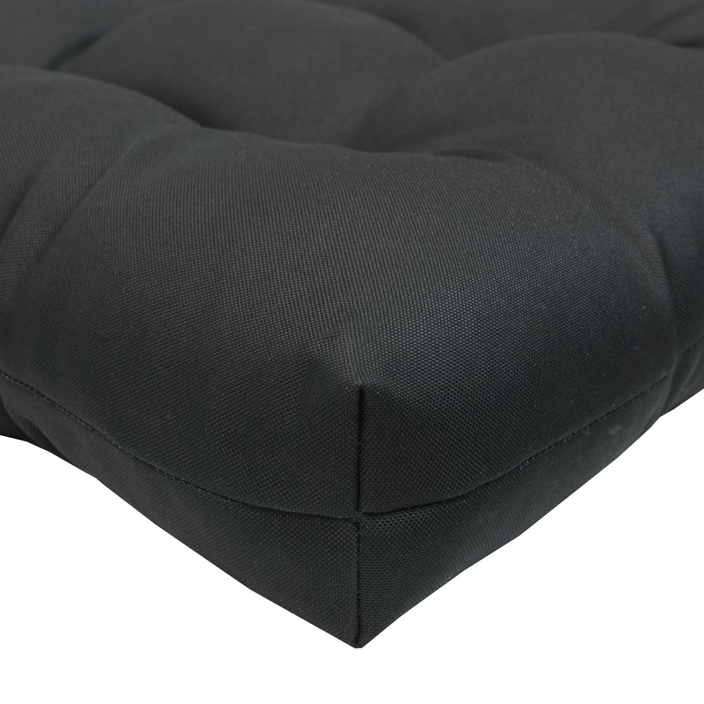 Ebony Outdoor Adirondack Cushion 20" x 20" in Solid Black. Picture 4